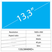 Οθόνη Slim Matte, 13.3", 40 pin, HD+