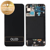 Συγκρότημα οθόνης για Samsung A50, A505F, GH82-19204A, GH82-19713A, GH82-19714A, GH82-19289A, Black, Service Pack