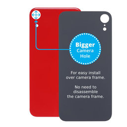 Πίσω Γυαλί με Μεγάλη Τρύπα Κάμερας για iPhone XR | Red