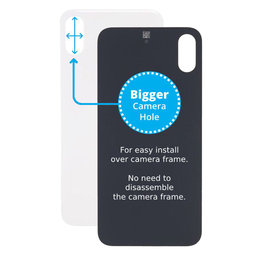 Πίσω Γυαλί με Μεγάλη Τρύπα Κάμερας για iPhone XS | Ασημί | Silver