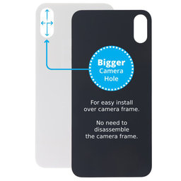 Πίσω Γυαλί με Μεγάλη Τρύπα Κάμερας για iPhone XS Max | Λευκό | White