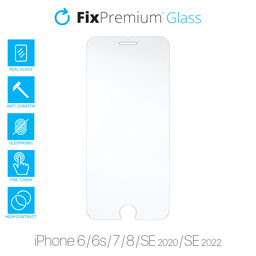 Θήκη Tempered Glass για iPhone 6, 6s, 7, 8, SE 2020 & SE 2022 | FixPremium