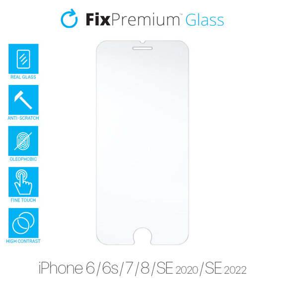 Σκληρυμένο γυαλί για iPhone 6, 6s, 7, 8, SE 2020, SE 2022, FixPremium