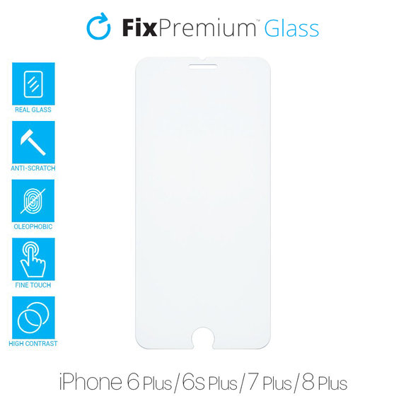 Σκληρυμένο γυαλί για iPhone 6 Plus, 6s Plus, 7 Plus, 8 Plus, FixPremium