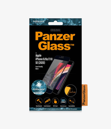 Θήκη Tempered Glass Case Friendly AB για iPhone 6, 6s, 7, 8, SE 2020 & SE 2022 | Μαύρο | Black | PanzerGlass