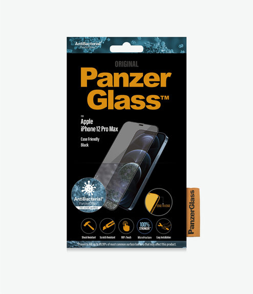 Σκληρυμένο γυαλί για iPhone 12 Pro Max, Case Friendly AB, Μαύρο, Black, PanzerGlass