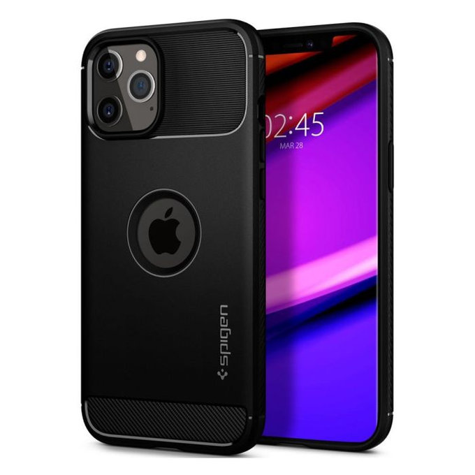 Θήκη Rugged Armor για iPhone 12 & 12 Pro | Μαύρο | Black | Spigen