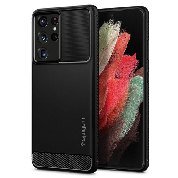Θήκη Rugged Armor για Samsung S21 Ultra, Μαύρο, Black, Spigen