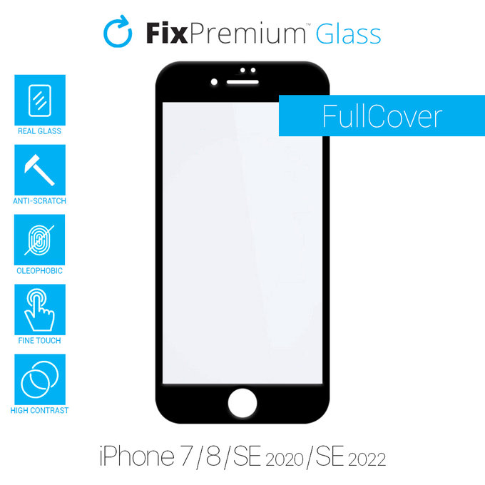 Θήκη FullCover Glass - Tempered Glass για iPhone 7, 8, SE 2020 & SE 2022 | FixPremium