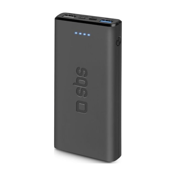 PowerBank 10 000 mAh, 2x USB, 2,1A | μαύρο | black | SBS