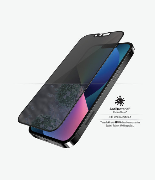 Προστατευτικό Γυαλί για iPhone 13, 13 Pro, 14, Case Friendly Privacy AB, Μαύρο, Black, PanzerGlass
