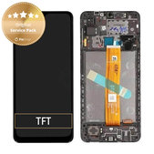 Συγκρότημα οθόνης για Samsung A12, A127F, A032F, GH82-26485A, GH82-26486A, (Black), Service Pack