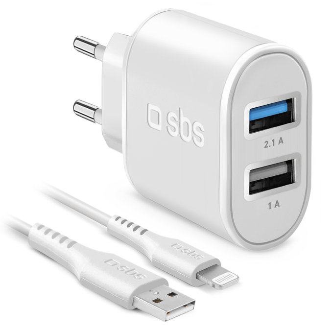 Αντάπτορας Φόρτισης 2x USB-C Power Delivery 20W, λευκός | SBS