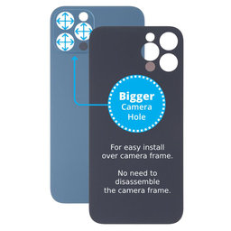 Πίσω Γυαλί με Μεγάλη Τρύπα Κάμερας για iPhone 13 Pro Max | Μπλε | Blue