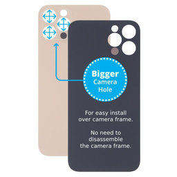 Πίσω Γυαλί με Μεγάλη Τρύπα Κάμερας για iPhone 13 Pro Max | Χρυσαφί | Gold