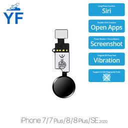 Κουμπί Αρχικής Οθόνης YF για iPhone 7 | 7 Plus | 8 | 8 Plus | SE (2020) | SE (2022) | Space Gray | Μαύρο | Black