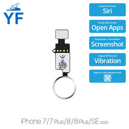 Κουμπί Αρχικής Οθόνης YF για iPhone 7 | 7 Plus | 8 | 8 Plus | SE (2020) | SE (2022) | Ασημί | Silver