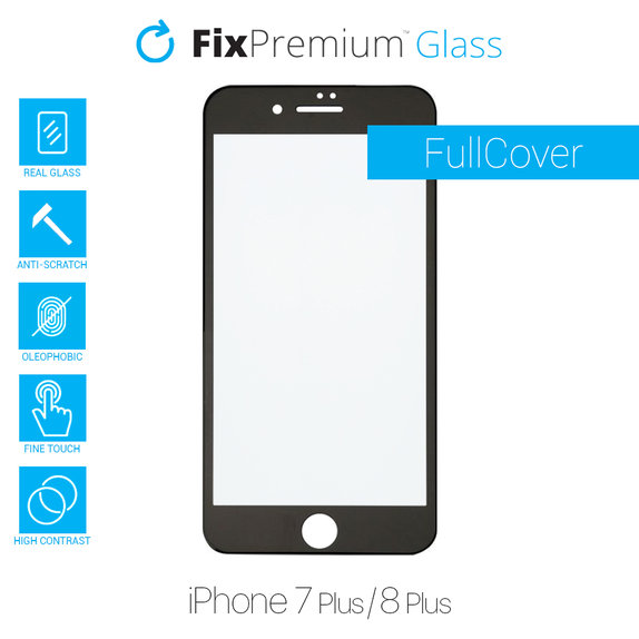 Προστατευτικό Γυαλί για iPhone 7 Plus, 8 Plus, Full Cover, FixPremium  Glass