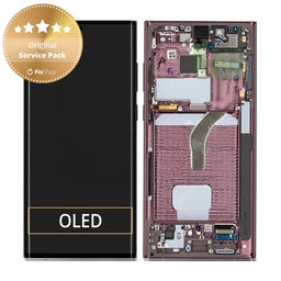 OLED/LCD Display Assembly για Samsung S22 Ultra | S908B | GH82-27488B | GH82-27489B | Burgundy | Service Pack