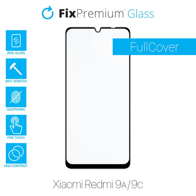 FullCover Προστατευτικό Γυαλί για Xiaomi Redmi 9A & 9C | FixPremium