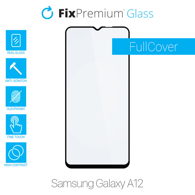 FullCover Προστατευτικό Γυαλί για Samsung A12 | FixPremium