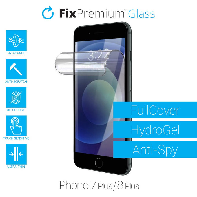 HydroGel Anti-Spy - Προστατευτικό Οθόνης για iPhone 7 Plus & 8 Plus | FixPremium