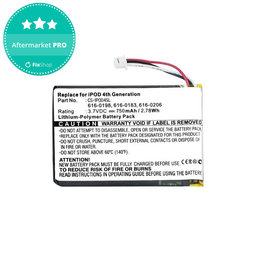 Battery για iPod 4th Gen | 616-0183 | 750mAh | HQ