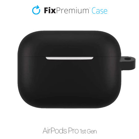 Θήκη Σιλικόνης με Γάντζο για AirPods Pro | Μαύρο | Black | FixPremium