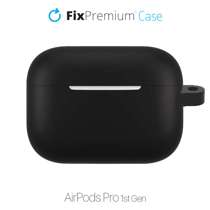 Θήκη Σιλικόνης με Γάντζο για AirPods Pro, Μαύρο, Black, FixPremium