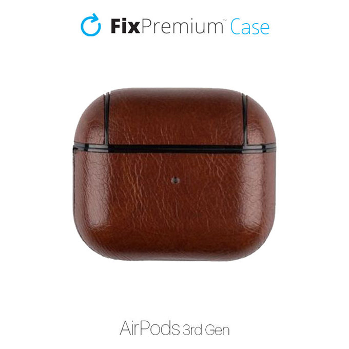 Θήκη από τεχνητό δέρμα για AirPods 3, Καστανός, Brown, FixPremium