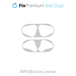 Αντι-σκόνη Αυτοκόλλητο για AirPods 1 & 2 | Ασημί | Silver | FixPremium