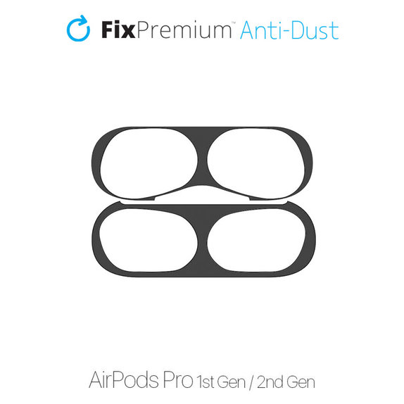 Αντι-σκόνη Αυτοκόλλητο για AirPods Pro, Μαύρο, Black, FixPremium