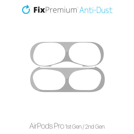 Αντι-σκόνη Αυτοκόλλητο για AirPods Pro | Ασημί | Silver | FixPremium