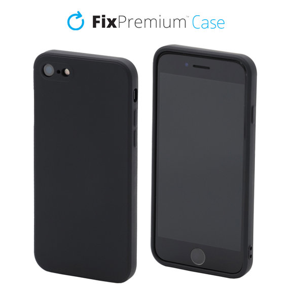 Θήκη σιλικόνης για iPhone 7, 8, SE 2020 & SE 2022, Μαύρο, Black, FixPremium