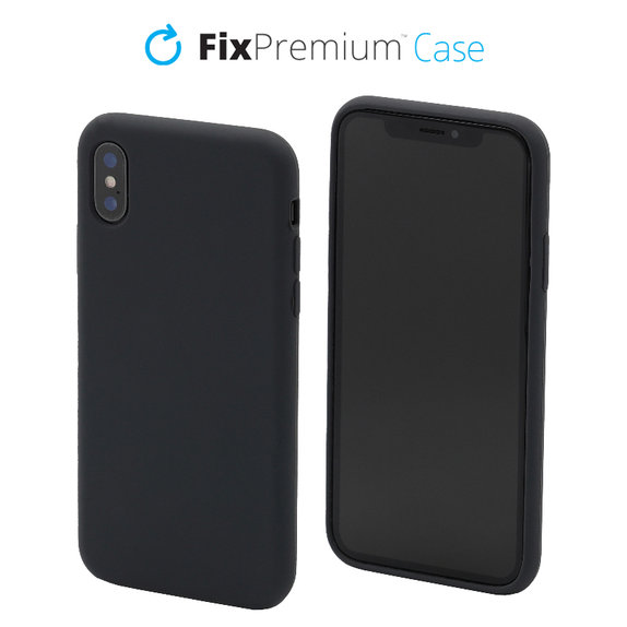 Θήκη σιλικόνης για iPhone X & XS, Διαστημικό Γκρί, Space Grey, FixPremium