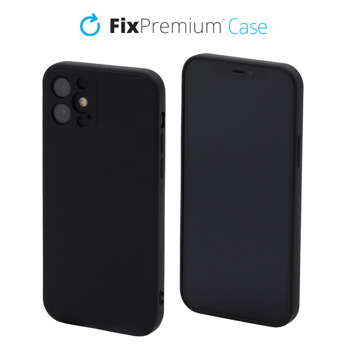 Θήκη σιλικόνης για iPhone 12, Μαύρο, Black, FixPremium