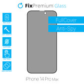 Προστατευτικό Γυαλί για iPhone 14 Pro Max, Privacy Anti-Spy Glass, FixPremium