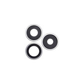 Φακός Πίσω Κάμερας με Πλαίσιο (3τμχ) για iPhone 14 Pro | 14 Pro Max | Ασημί | Silver