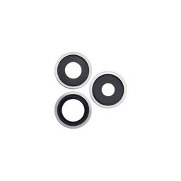 Φακός Πίσω Κάμερας με Πλαίσιο (3τμχ) για iPhone 14 Pro | 14 Pro Max | Ασημί | Silver