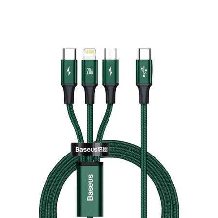 Καλώδιο USB-C 3 σε 1 (2x USB-C, Lightning) (1.5m) | Κόκκινο | Red | Baseus
