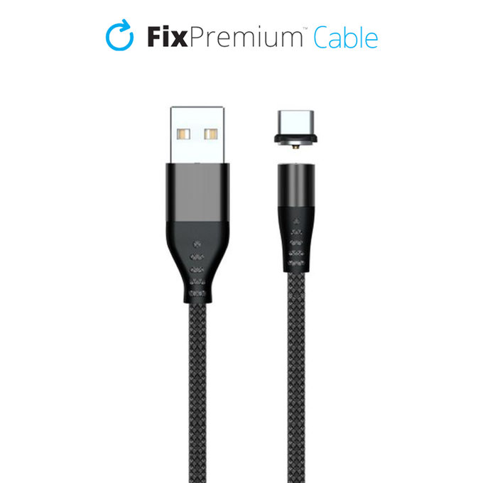 Μαγνητικό Καλώδιο USB-C / USB (2m) | Μαύρο | Black | FixPremium
