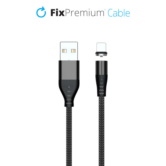 Μαγνητικό Καλώδιο Lightning / USB (2m) | Μαύρο | Black | FixPremium