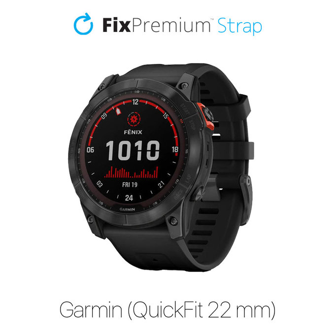 Λουράκι Σιλικόνης για Garmin (QuickFit 22mm) | Μαύρο | Black | FixPremium