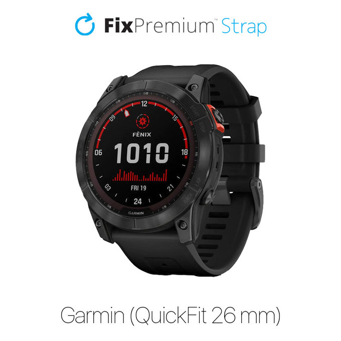Λουράκι Σιλικόνης για Garmin (QuickFit 26mm) | Μαύρο | Black | FixPremium