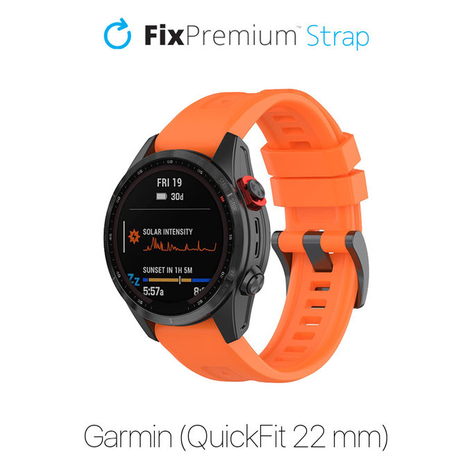 Λουράκι Σιλικόνης για Garmin (QuickFit 22mm) | Πορτοκάλι | Orange | FixPremium