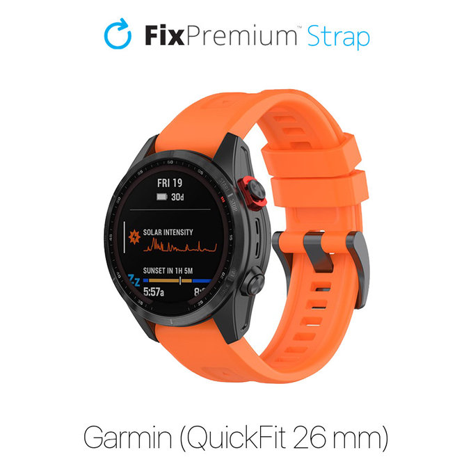 Λουράκι Σιλικόνης για Garmin (QuickFit 26mm) | Πορτοκάλι | Orange | FixPremium