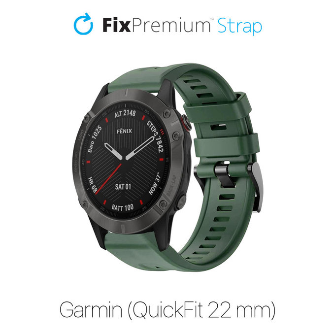 Λουράκι Σιλικόνης για Garmin (QuickFit 22mm) | dark green | FixPremium
