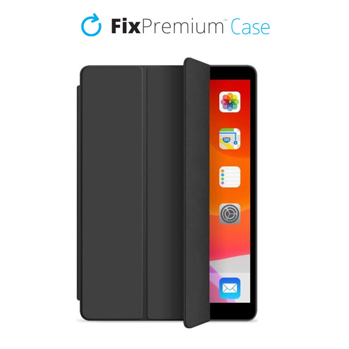 Θήκη Σιλικόνης Flip για iPad 10.2 (7η, 8η, 9η Γενιά), Μαύρο | Black | FixPremium