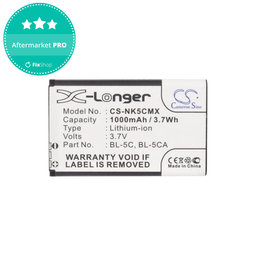 Battery για Nokia 1000 | 2000 | 3000 | 6000 | 7000 | C | N | X-series | Asha 230 | MD-12 | BL-5C | BL-5CA | 1000mAh | HQ
