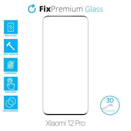 Προστατευτικό Γυαλί 3D για Xiaomi 12 Pro, FixPremium